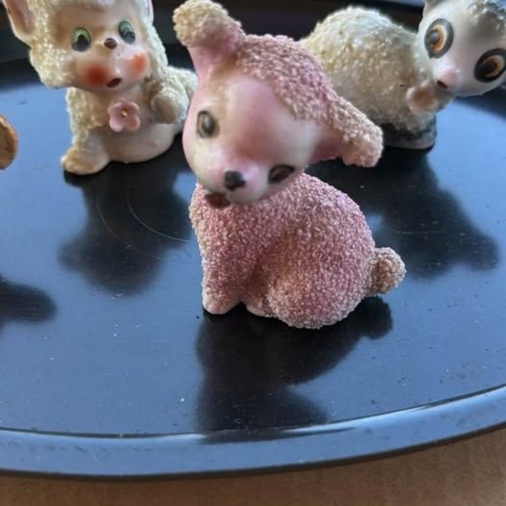 Set a four vintage mid-century sugared animal figurines from Japan - Picture 4 of 6